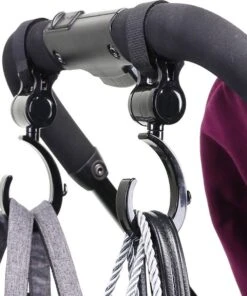 Kinderwagen Tassenhaak 2 Stuks - Boodschappenhaken - Tassenhanger - Babywagen Tassenhaak - Strollerhook - Buggy Haak - Bags Holder - Tassenclips - Rugzak Hanger - Verplaatsbare Hanger - Rolstoelhaak - Auto Hoofdsteun Haak -Babyreizen 1001x1200 3
