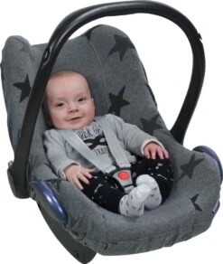 Dooky Seat Cover 0+ Autostoel Hoes - Grey Star -Babyreizen 1014x1200 1