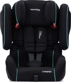 Hamilton By Yoop Cabrio Premium Opvouwbare Autostoel – Veilig, Comfortabel En Lichtgewicht Autozitje – Groep I, II, III Autostoeltje Voor 9 Maanden Tot 12 Jaar – Neon Blauw – ISOFIX Kliksysteem - 1e Opvouwbare Autostoel Ter Wereld - Zwart/Neon Blauw -Babyreizen 1033x1200 1