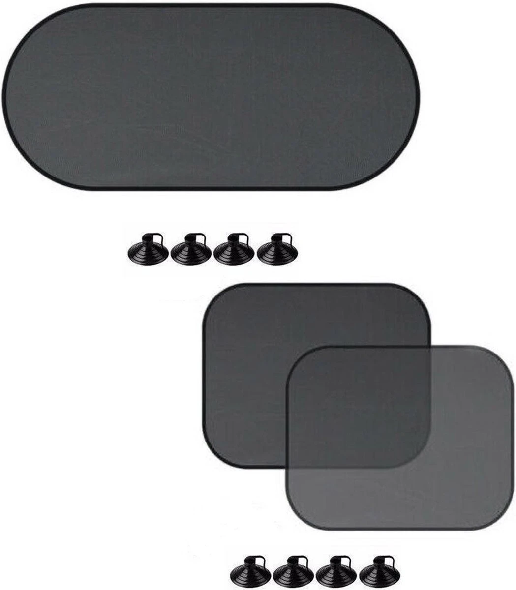 Zonnescherm Auto - Zonwering - Zijruit - Achterruit - UV Protectie - Set Van 3 - Rheme 3 Zonnescherm Auto - Zonwering - Zijruit - Achterruit - UV Protectie - Set Van 3 - Rheme