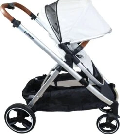 Deryan Evy Kinderwagen - Duo Kinderwagen - Uitbreidbaar - Inclusief Reiswieg - Creme -Babyreizen 1072x1200