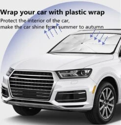 TDR - Zonnescherm / Autoparaplu - Binnenkant Voorruit Auto - Opvouwbaar - Hitte En UV Bescherming - 122 X 65 Cm -Babyreizen 1161x1200