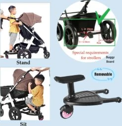 Meerijdplankje Met Zitje - Meerijdplankje Universeel – Buggy Board – Buggy Board Meerijdplankje – Buggy Universeel Meerijdplankje – Zwart Wiel -Babyreizen 1164x1200 1