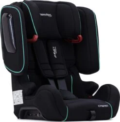 Hamilton By Yoop Cabrio Premium Opvouwbare Autostoel – Veilig, Comfortabel En Lichtgewicht Autozitje – Groep I, II, III Autostoeltje Voor 9 Maanden Tot 12 Jaar – Neon Blauw – ISOFIX Kliksysteem - 1e Opvouwbare Autostoel Ter Wereld - Zwart/Neon Blauw -Babyreizen 1174x1200 1
