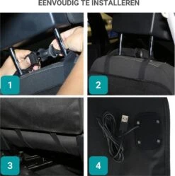 TIKKENS® Auto Organizer Met USB Oplaadpunten Stoel - Tablet Houder - Zwart - - Universeel - Autostoel Beschermer Voor Baby En Kinderen -Babyreizen 1188x1200 1