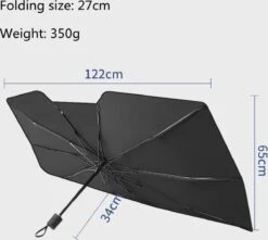 TDR - Zonnescherm / Autoparaplu - Binnenkant Voorruit Auto - Opvouwbaar - Hitte En UV Bescherming - 122 X 65 Cm -Babyreizen 1200x1076