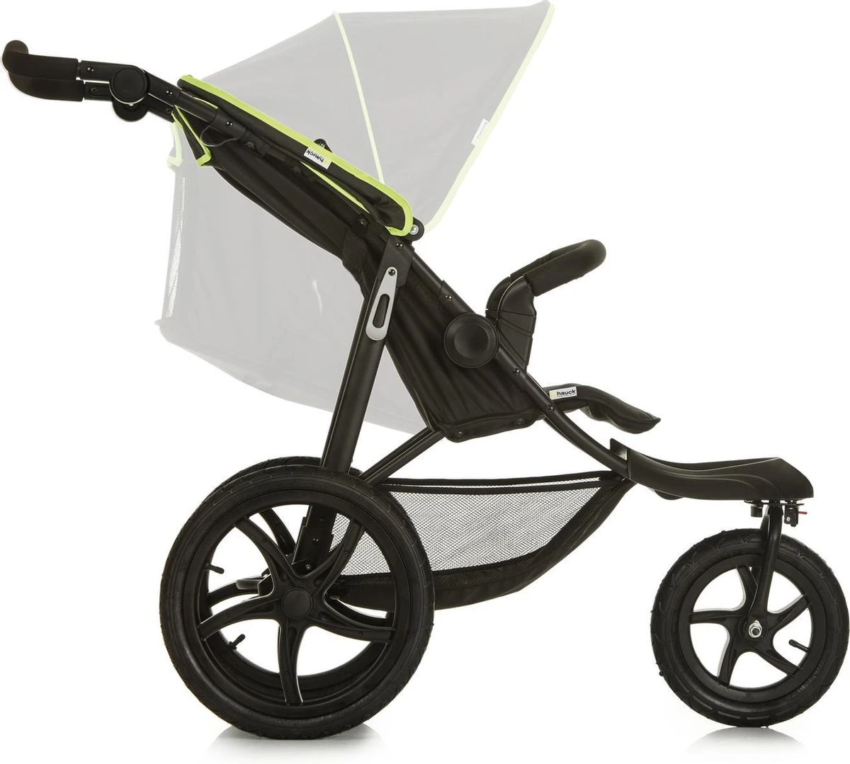 Hauck Runner Kinderwagen - Zwart/Neon Geel 4 Hauck Runner Kinderwagen - Zwart/Neon Geel - Afbeelding 2
