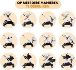 Deryan Evy Kinderwagen - Duo Kinderwagen - Uitbreidbaar - Inclusief Reiswieg - Creme -Babyreizen 1200x1105 3