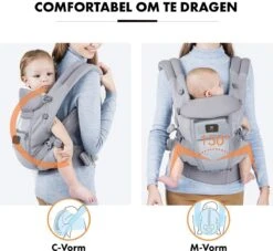 Deryan Ergonomische Draagzak - Buikdrager 4-in-1 Grijs -Babyreizen 1200x1105 6