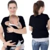 Baby Mama Draagdoek Zwart - Rekbaar - Biologisch Katoen - Ergonomisch - Draagzak - Tot 15KG -Babyreizen 1200x1136 4