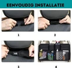 W&Z® Auto Organizer - Autostoel Organizer - Kofferbak Organizer - Zwart -Babyreizen 1200x1137