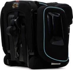 Hamilton By Yoop Cabrio Premium Opvouwbare Autostoel – Veilig, Comfortabel En Lichtgewicht Autozitje – Groep I, II, III Autostoeltje Voor 9 Maanden Tot 12 Jaar – Neon Blauw – ISOFIX Kliksysteem - 1e Opvouwbare Autostoel Ter Wereld - Zwart/Neon Blauw -Babyreizen 1200x1145