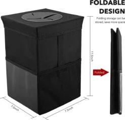 Merkloos Auto Afvalbak - Auto Accessories - Prullenbak Auto - Lekvrije Auto Vuilniszak Met Opbergzakken Multifunctioneel -Babyreizen 1200x1155 1