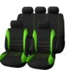 Volledige Set Autostoelhoezen - Universeel - Zwart/Groen - 9 Stuks -Babyreizen 1200x1157