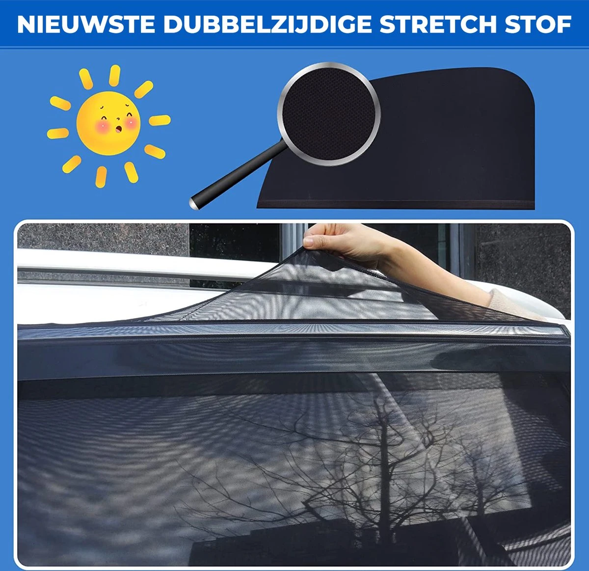 Nince Zonnescherm Auto Zijraam - Overtrek - Set Van 2 Extra Donker 5 Nince Zonnescherm Auto Zijraam - Overtrek - Set Van 2 Extra Donker - Afbeelding 3