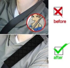 Merkloos Luxe Gordelhoes - Auto Gordelbeschermer - Gordelkussen - Zwart - 2 Stuks Gordelbeschermers -Babyreizen 1200x1164