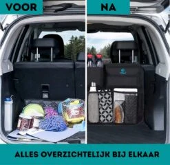 W&Z® Auto Organizer - Autostoel Organizer - Kofferbak Organizer - Zwart -Babyreizen 1200x1166 2