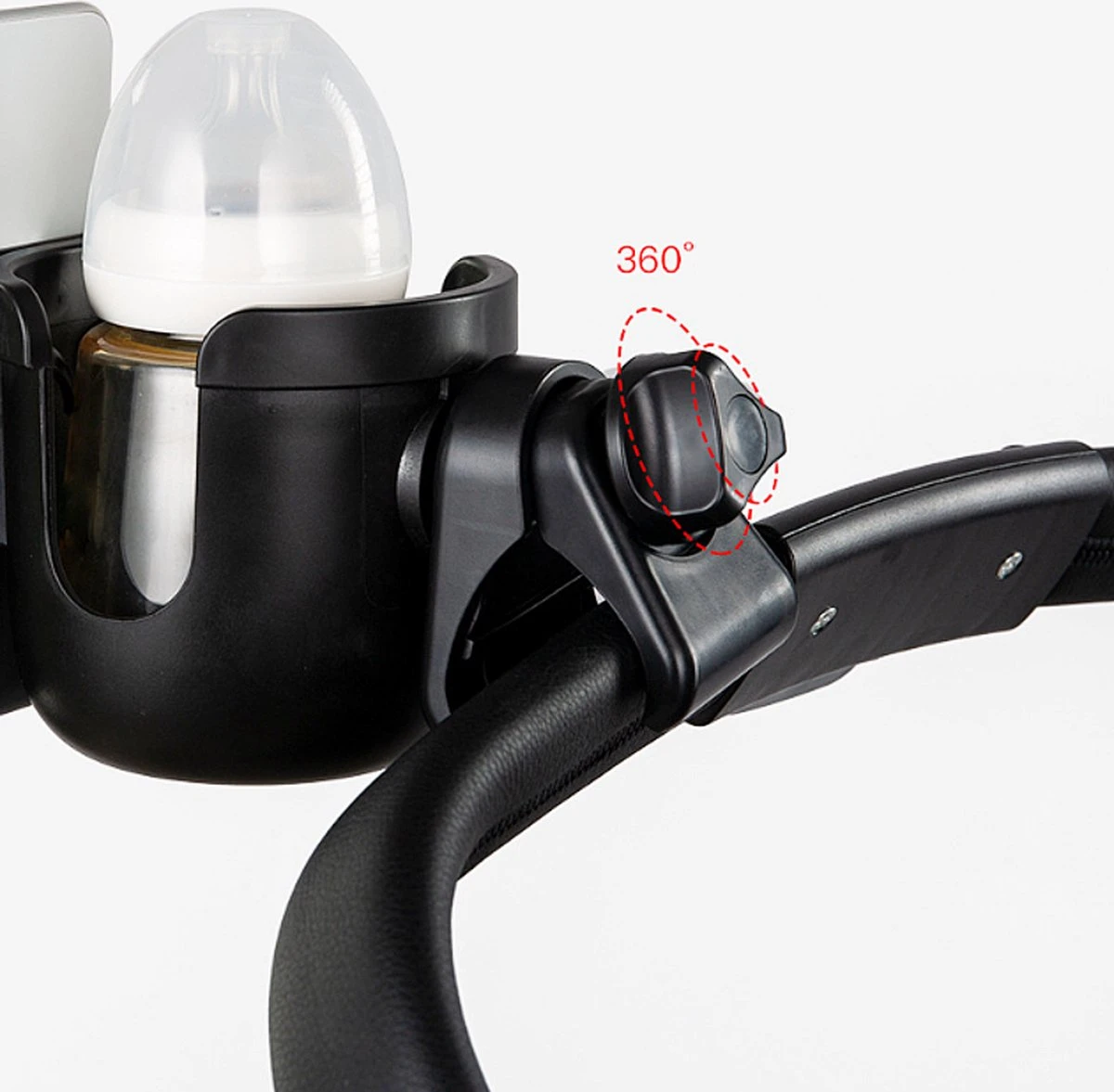 Merkloos Allernieuwste Universele Bekerhouder PLUS Telefoonhouder Voor Kinderwagen, Buggy En Fiets - Kinderwagen Accessoires - Combi 2-in-1 - ZWART 4 Merkloos Allernieuwste Universele Bekerhouder PLUS Telefoonhouder Voor Kinderwagen, Buggy En Fiets - Kinderwagen Accessoires - Combi 2-in-1 - ZWART - Afbeelding 2