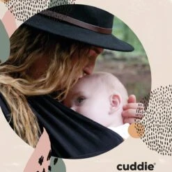 Cuddie Baby Draagdoek - Premium Organic Baby Draagdoek Gemaakt Van Bio Katoen - Newborns Tot 15 Kg - Baby Cadeau - Met Wenskaart - Zwart -Babyreizen 1200x1200 1060