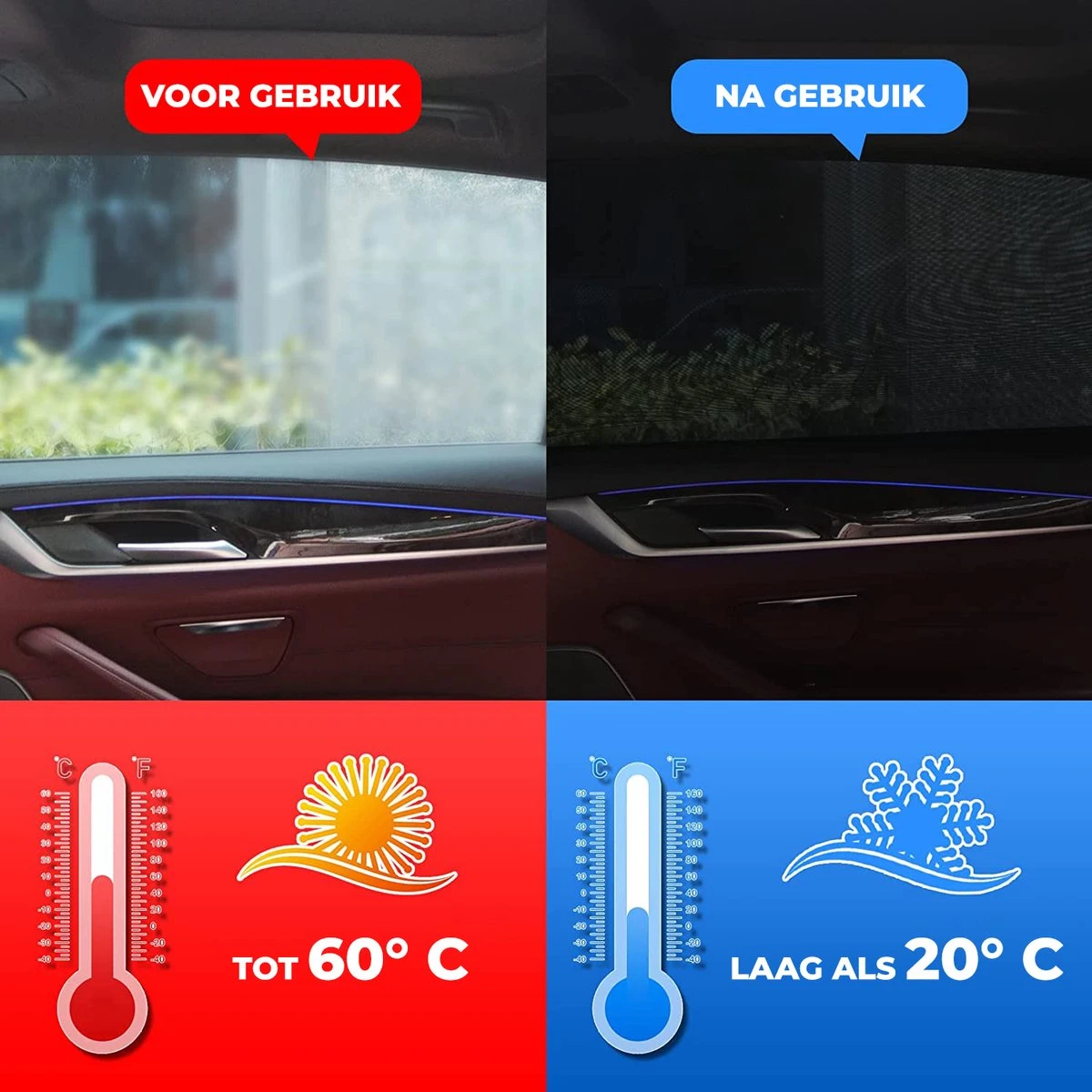 Nince Zonnescherm Auto Zijraam - Overtrek - Set Van 2 Extra Donker 4 Nince Zonnescherm Auto Zijraam - Overtrek - Set Van 2 Extra Donker - Afbeelding 2