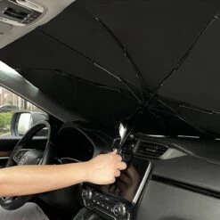 EXTRA GROOT Zonnescherm / Autoparaplu - Binnenkant Voorruit Auto - Opvouwbaar - Hitte En UV Bescherming 148X86cm -Babyreizen 1200x1200 362