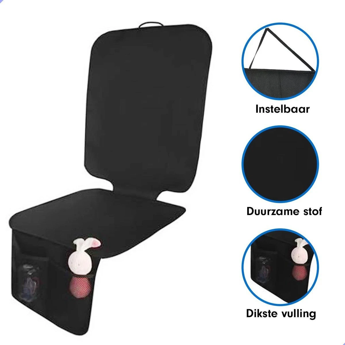 Professor Q - Autostoelhoes - Autostoelbeschermer - Autostoel Beschermer - Zwart 4 Professor Q - Autostoelhoes - Autostoelbeschermer - Autostoel Beschermer - Zwart - Afbeelding 2