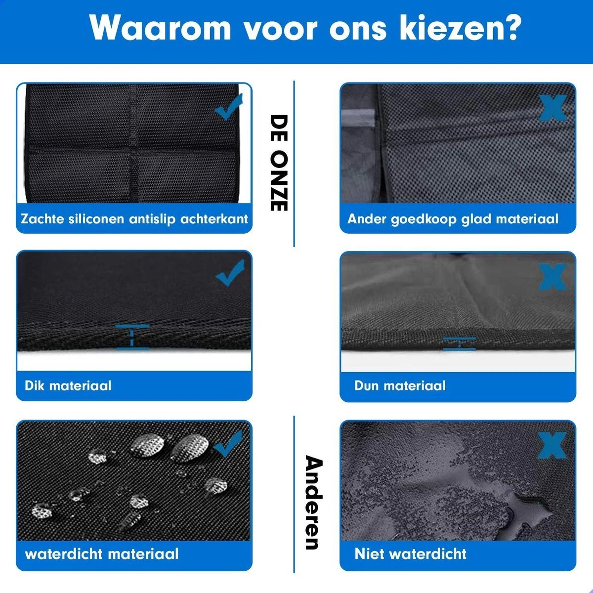 Professor Q - Autostoelhoes - Autostoelbeschermer - Autostoel Beschermer - Zwart 5 Professor Q - Autostoelhoes - Autostoelbeschermer - Autostoel Beschermer - Zwart - Afbeelding 3