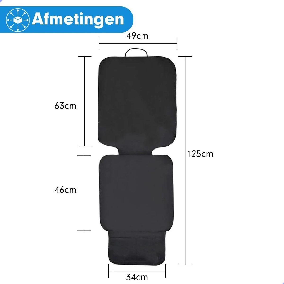 Professor Q - Autostoelhoes - Autostoelbeschermer - Autostoel Beschermer - Zwart 6 Professor Q - Autostoelhoes - Autostoelbeschermer - Autostoel Beschermer - Zwart - Afbeelding 4