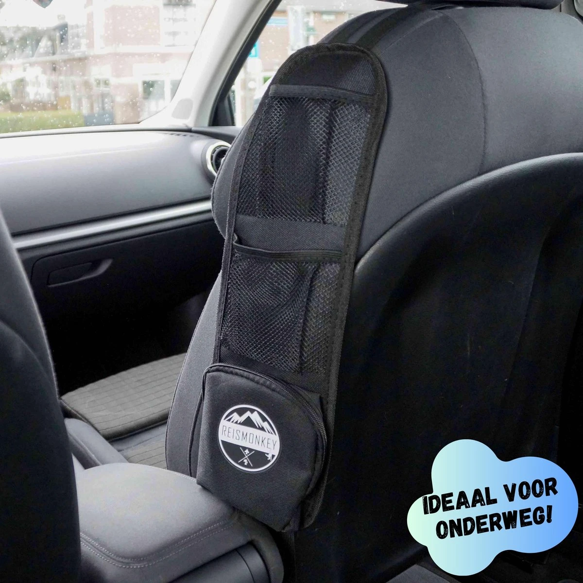 Reismonkey Auto Organizer – Auto Accessories – Voor Telefoon - Autostoel Organizer – Zwart – Auto Portemonnee 4 Reismonkey Auto Organizer – Auto Accessories – Voor Telefoon - Autostoel Organizer – Zwart – Auto Portemonnee - Afbeelding 2