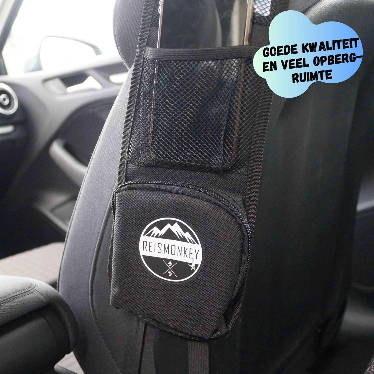Reismonkey Auto Organizer – Auto Accessories – Voor Telefoon - Autostoel Organizer – Zwart – Auto Portemonnee 6 Reismonkey Auto Organizer – Auto Accessories – Voor Telefoon - Autostoel Organizer – Zwart – Auto Portemonnee - Afbeelding 4