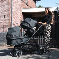Deryan Evy Kinderwagen - Duo Kinderwagen - Uitbreidbaar - Inclusief Reiswieg - Zwart -Babyreizen 1200x1200 925