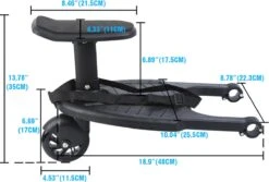 Honhill® - Kinder Meerijdplankje - Zwart - Kinderwagen - Buggy - 1 Wiel - Met Stoeltje -Babyreizen 1200x813 3