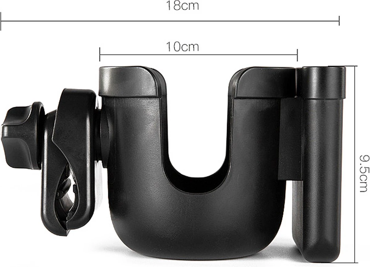 Merkloos Allernieuwste Universele Bekerhouder PLUS Telefoonhouder Voor Kinderwagen, Buggy En Fiets - Kinderwagen Accessoires - Combi 2-in-1 - ZWART 6 Merkloos Allernieuwste Universele Bekerhouder PLUS Telefoonhouder Voor Kinderwagen, Buggy En Fiets - Kinderwagen Accessoires - Combi 2-in-1 - ZWART - Afbeelding 4