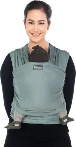 Babylonia - Tricot-Slen Organic - Draagdoek Baby - Silver Blue -Babyreizen 623x1200