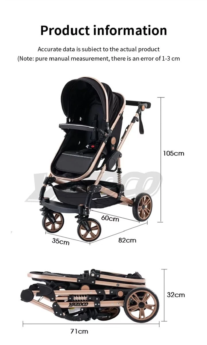Merkloos Luxe Multi-functionele 3 In 1 Wandelwagen - Babywagen - Kwalitatieve Buggy - Opklapbare Kinderwagen - Licht En Flexibel 4 Merkloos Luxe Multi-functionele 3 In 1 Wandelwagen - Babywagen - Kwalitatieve Buggy - Opklapbare Kinderwagen - Licht En Flexibel - Afbeelding 2