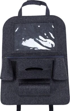 Case2go - Auto Organizer Met Tablet Houder - Autostoel Organizer Met Telefoonhouder En Bekerhouder Auto - Licht Grijs -Babyreizen 759x1200