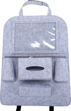 Case2go - Auto Organizer Met Tablet Houder - Autostoel Organizer Met Telefoonhouder En Bekerhouder Auto - Licht Grijs -Babyreizen 766x1200 1