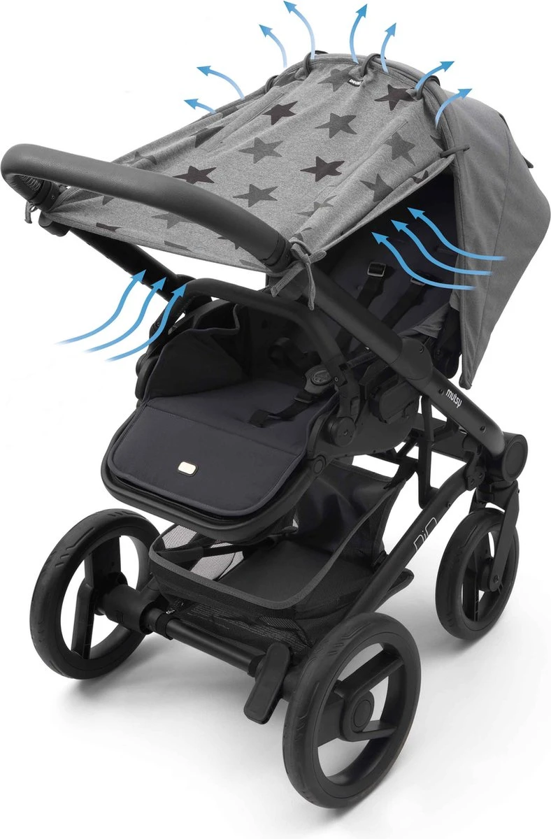 Dooky Universal Cover Zonnescherm Kinderwagen - Grey Stars 6 Dooky Universal Cover Zonnescherm Kinderwagen - Grey Stars - Afbeelding 4