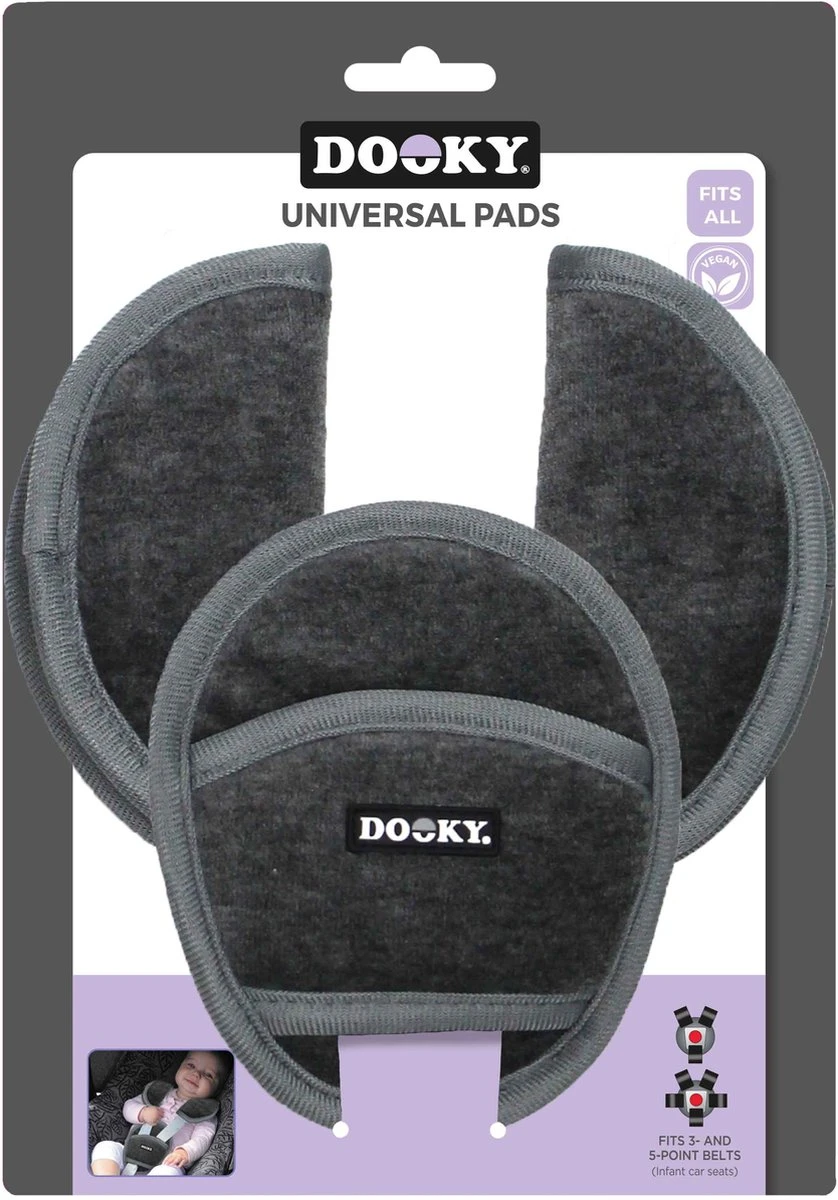 Dooky Gordelbeschermers Universeel - Soft Grey 4 Dooky Gordelbeschermers Universeel - Soft Grey - Afbeelding 2