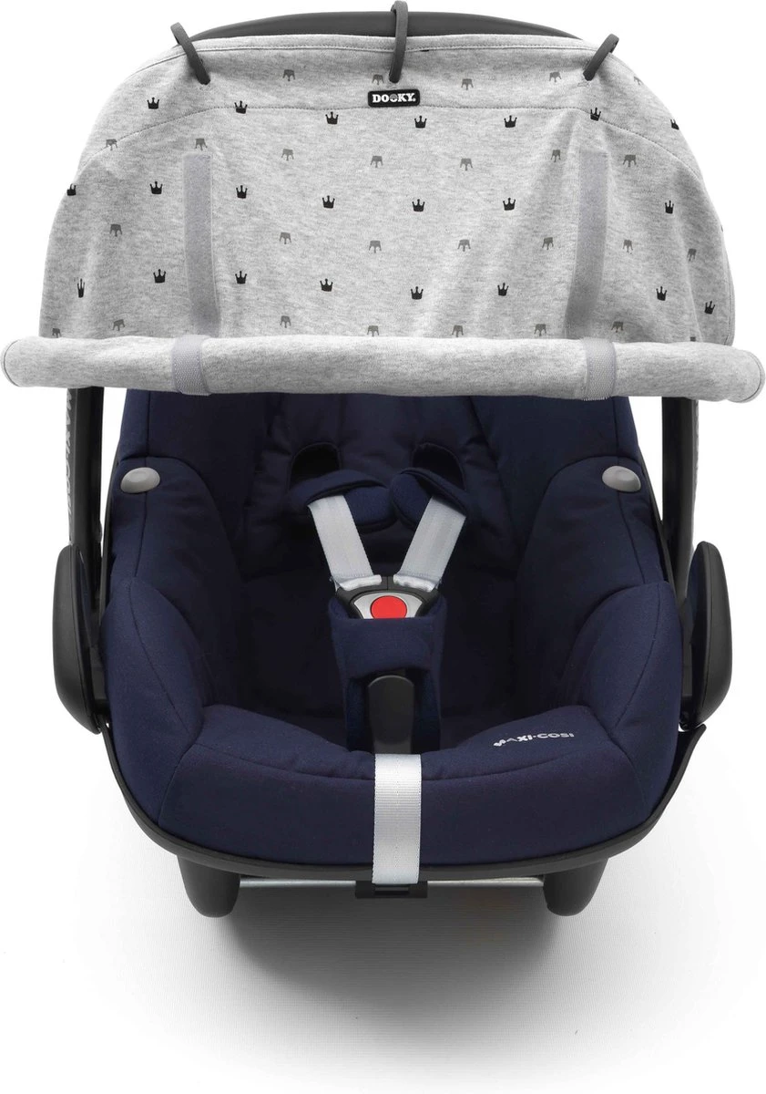 Dooky Universal Cover Zonnescherm Kinderwagen - Light Grey Crowns 5 Dooky Universal Cover Zonnescherm Kinderwagen - Light Grey Crowns - Afbeelding 3
