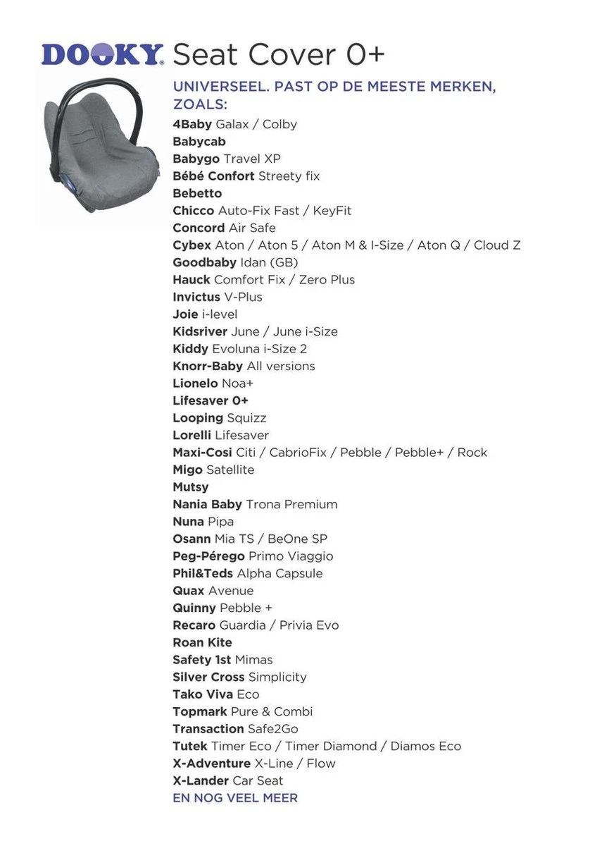 Dooky Seat Cover 0+ Autostoel Hoes Zwart Uni 4 Dooky Seat Cover 0+ Autostoel Hoes Zwart Uni - Afbeelding 2
