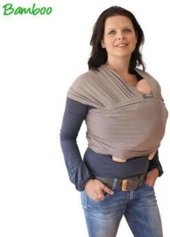 Smallvips Draagdoek Taupe - Rekbare Draagdoek Van Bamboo - Heerlijk Zacht En Koel - Ergonomisch Dragen -Babyreizen 858x1200 1