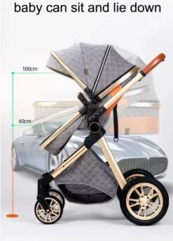 Merkloos Luxe Multi-functionele 3 In 1 Kinderwagen - Kwalitatieve Buggy - Opklapbare Wandelwagen - Khaki -Babyreizen 863x1200 1