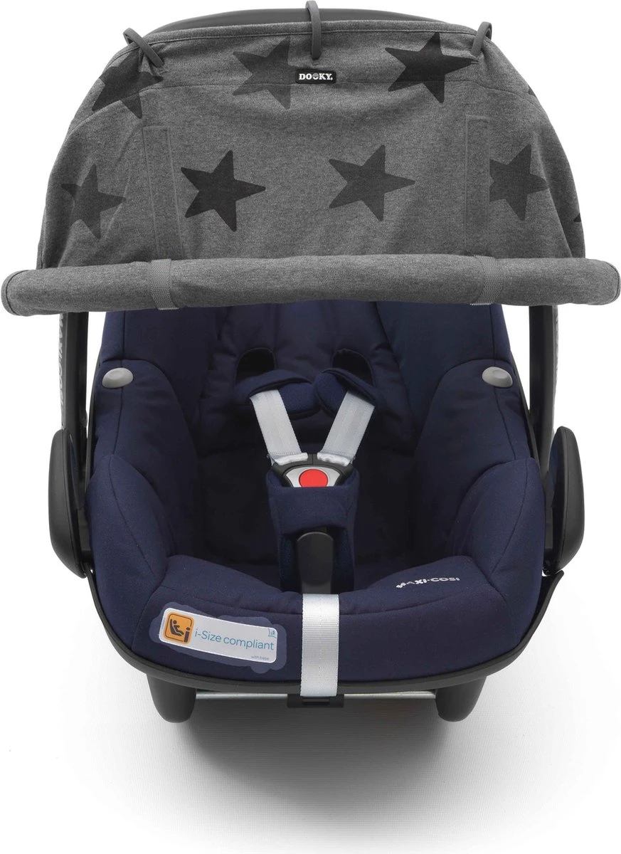 Dooky Universal Cover Zonnescherm Kinderwagen - Grey Stars 11 Dooky Universal Cover Zonnescherm Kinderwagen - Grey Stars - Afbeelding 9