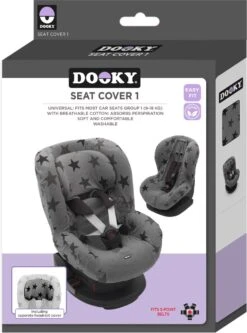 Dooky Seat Cover Groep 1 Autostoel Hoes Grey Star -Babyreizen 890x1200 1