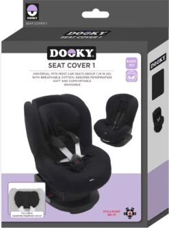 Dooky Seat Cover Groep 1 Autostoel Hoes Black Uni -Babyreizen 890x1200