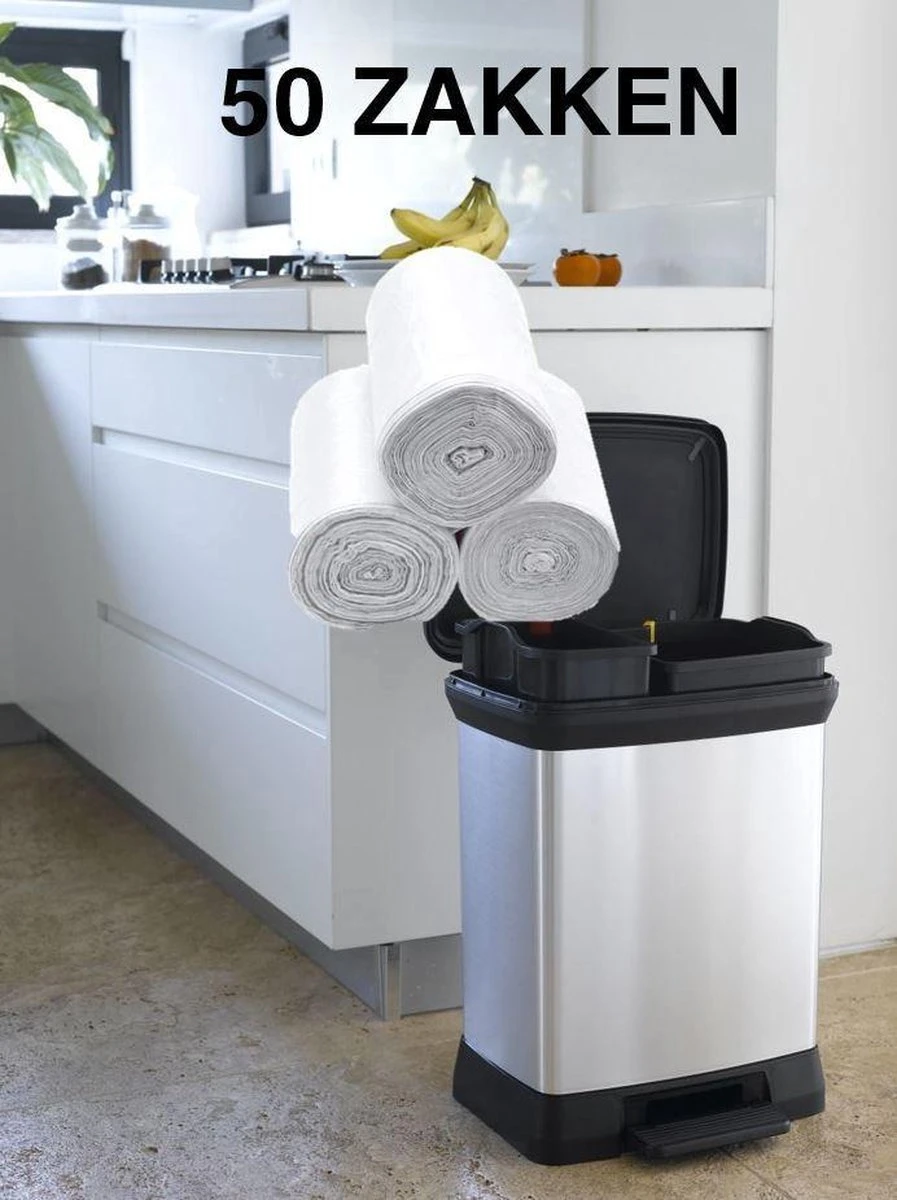 Merkloos Vuilniszakken 50 X 3 Liter | Klein, Doorzichtig Plastic | 27 X 30 Cm | Kleine Pedaalemmer Restafval Afval Zakjes 3 Merkloos Vuilniszakken 50 X 3 Liter | Klein, Doorzichtig Plastic | 27 X 30 Cm | Kleine Pedaalemmer Restafval Afval Zakjes