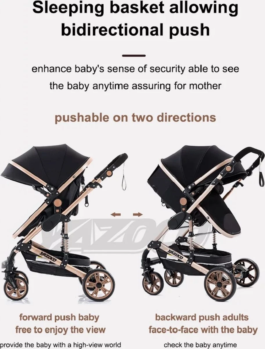 Merkloos Luxe Multi-functionele 3 In 1 Wandelwagen - Babywagen - Kwalitatieve Buggy - Opklapbare Kinderwagen - Licht En Flexibel 13 Merkloos Luxe Multi-functionele 3 In 1 Wandelwagen - Babywagen - Kwalitatieve Buggy - Opklapbare Kinderwagen - Licht En Flexibel - Afbeelding 11