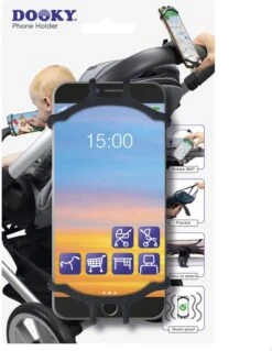 Dooky Telefoonhouder Smartphone Telefoon Houder 360* Rotatie Universeel Kinderwagen Fiets Zwart -Babyreizen 928x1200 1