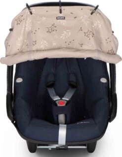 Dooky Universal Cover Zonnescherm Kinderwagen - Romantic Leaves Beige -Babyreizen 934x1200 2